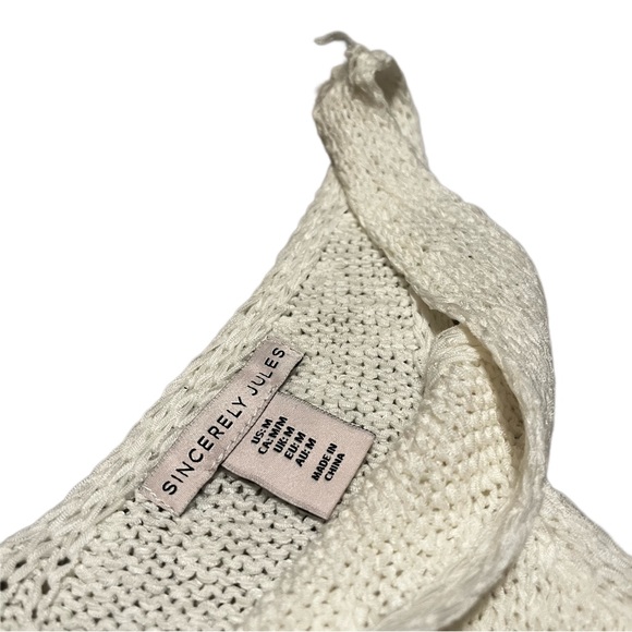 Sincerely Jules - Neutral Heart Cream Colored Knit Tank Top - Picture 3 of 8